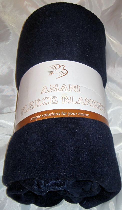   + HEAVY Navy Blue Fleece Throw Blanket 50x60 Soft Warm Amani  