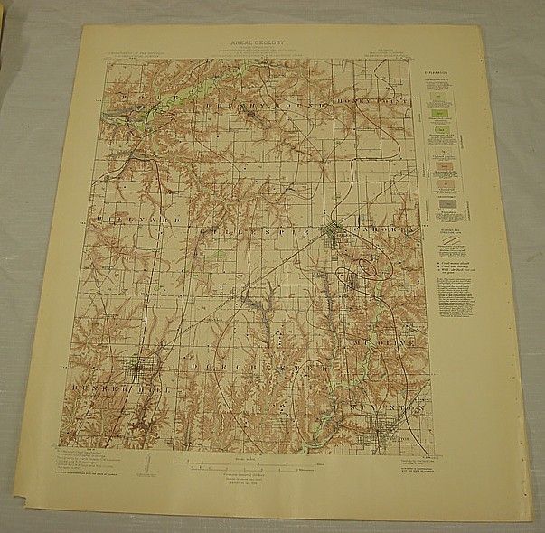 Similar to a USGS topographic map, but with added geological surface 