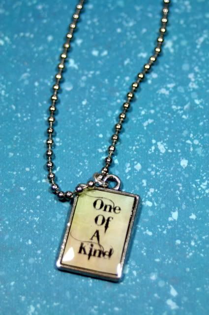 OOAK One of A Kind Charm Necklace Altered Art Resin  