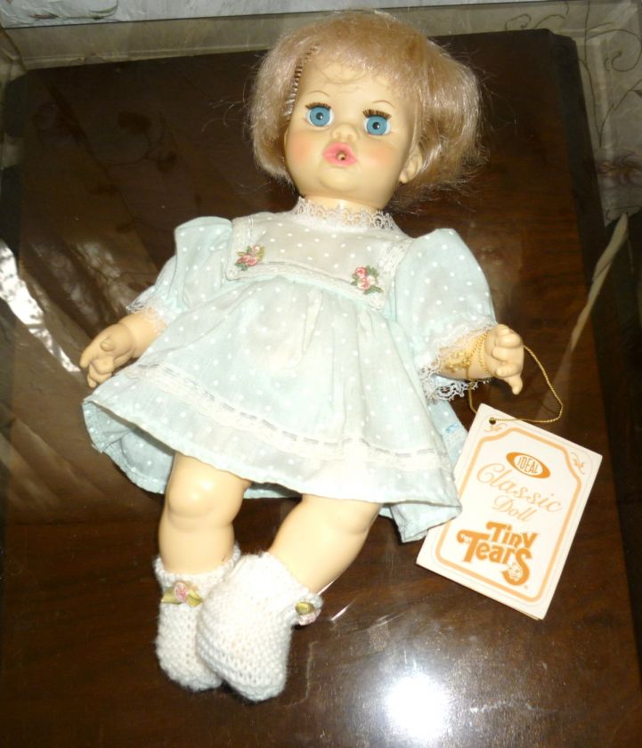 Vintage Ideal Tiny Tears Baby Doll With wrist Hang Tag  