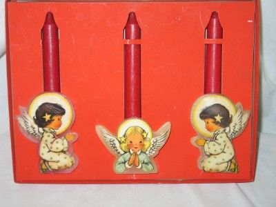 Vintage Christmas Angel Candle Set Charlot Byj ? VGC IB  