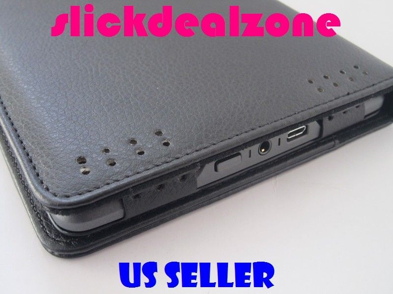   PREMIUM BLACK PU LEATHER CASE COVER FOR  KINDLE TOUCH WIFI & 3G
