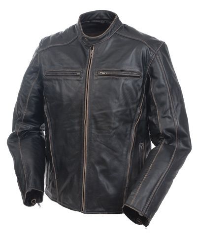 MOSSI MENS DRIFTER PREMIUM LEATHER JACKET SIZES 38 40 42 44 46 48 50 