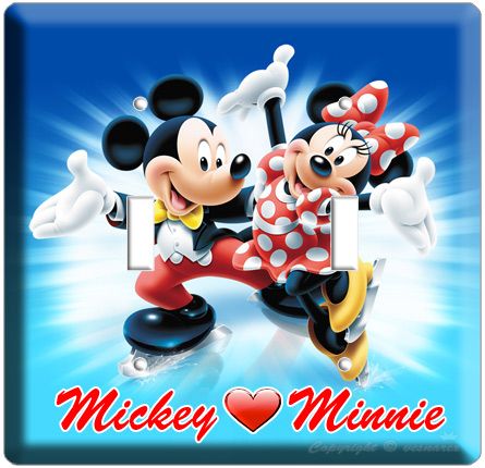MICKEY MOUSE AND MINNIE LOVE DOUBLE LIGHT SWITCH PLATE  