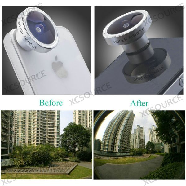 185° Degree Fish Eye Wide Angle Lens for iPhone 4 4S Mobile Phone 