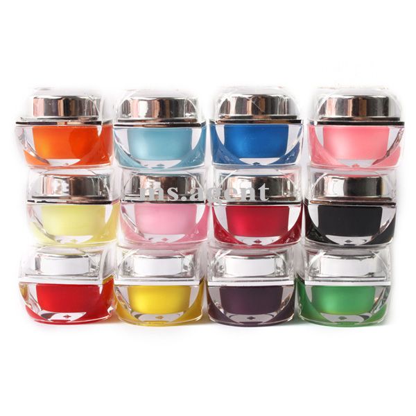 12 color pure solid uv gel nail art for uv lamp uv pen uv gel system 