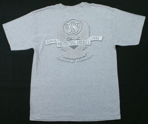 Smith & Wesson Logo T Shirt Protecting America Gray New  