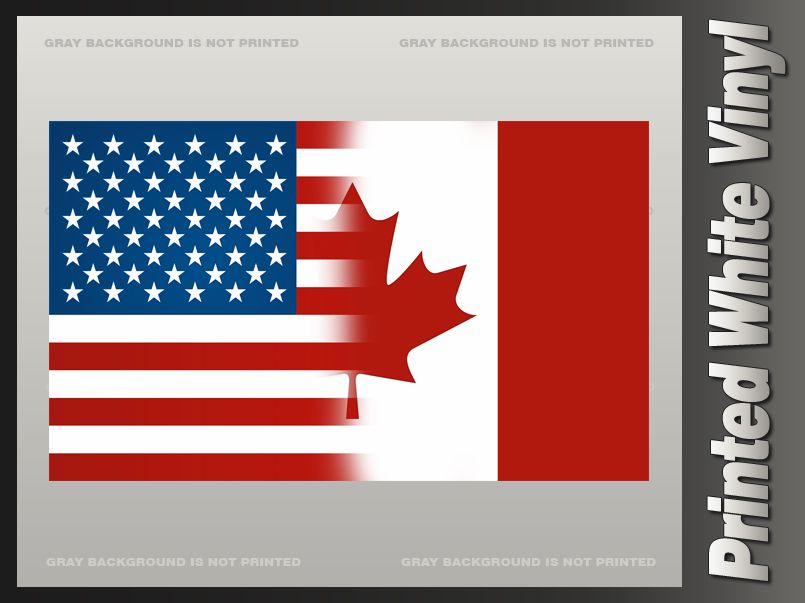 United States Canada Flag Sticker USA CAN American Canadian Decal F1 