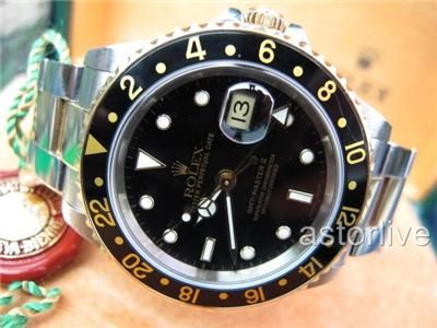 Rolex GMT Master II Stainless & 18k Gold Mens Date Watch Ref 16713 w 