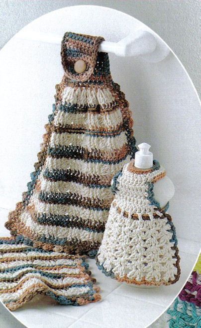 Crochet Patterns Dishcloths Soap Bottle Covers Towels  