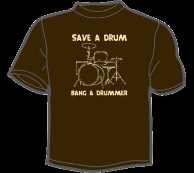 SAVE A DRUM BANG A DRUMMER T Shirt WOMENS funny vintage  