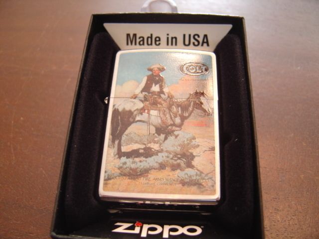 COLT PISTOLS THE ARM OF LAW AND ORDER COWBOY ZIPPO LIGHTER MINT IN BOX 