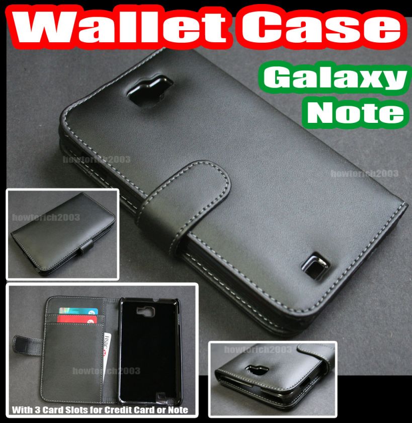   Leather Case Cover+Card Holder for Samsung Galaxy Note N7000 i9220