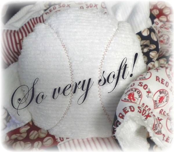 Boston Red Sox fabric chenille baby quilt crib bedding  